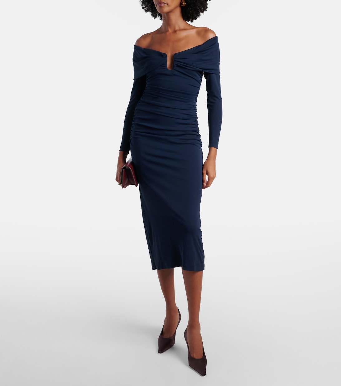 Off-Shoulder-Midikleid | Carolina Herrera