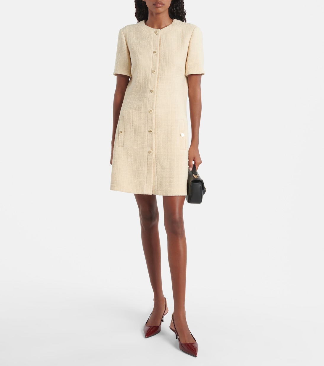 Double G wool-blend tweed minidress | Gucci