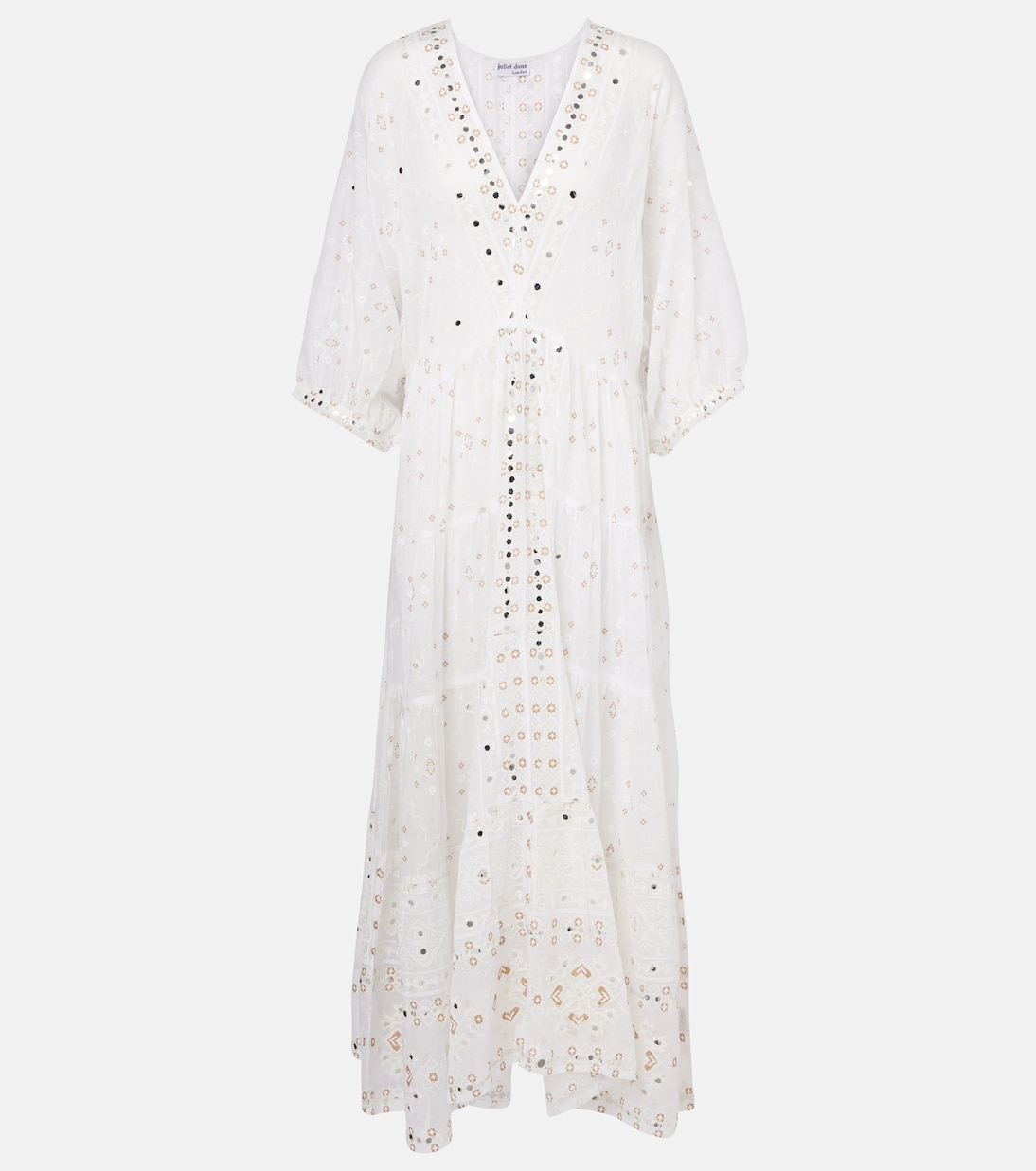 Robe longue brodée en coton | Juliet Dunn