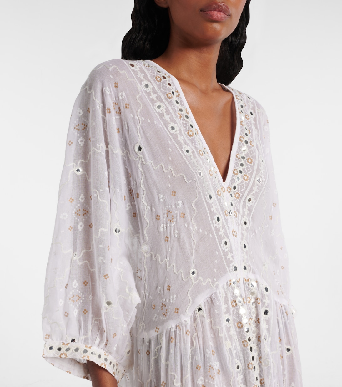 Robe longue brodée en coton | Juliet Dunn