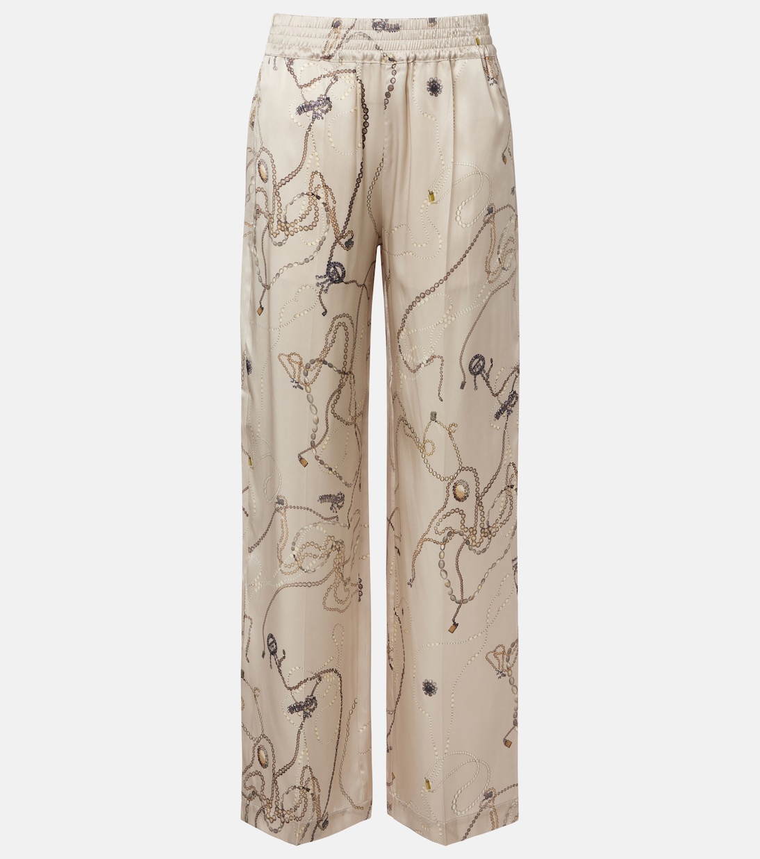 Printed silk satin pajama pants | Victoria Beckham