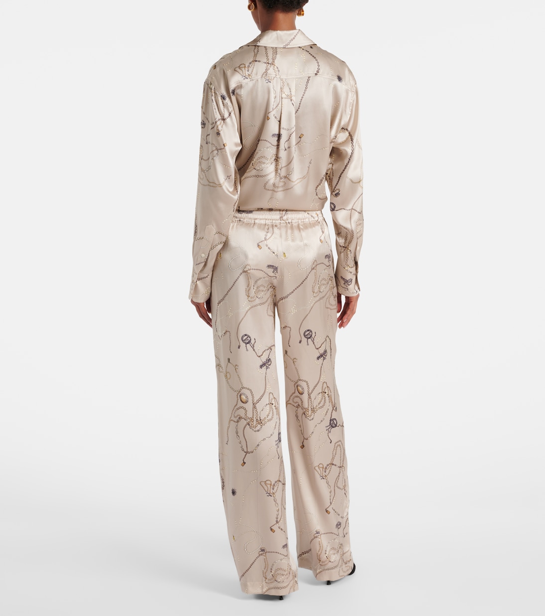 Printed silk satin pajama pants | Victoria Beckham