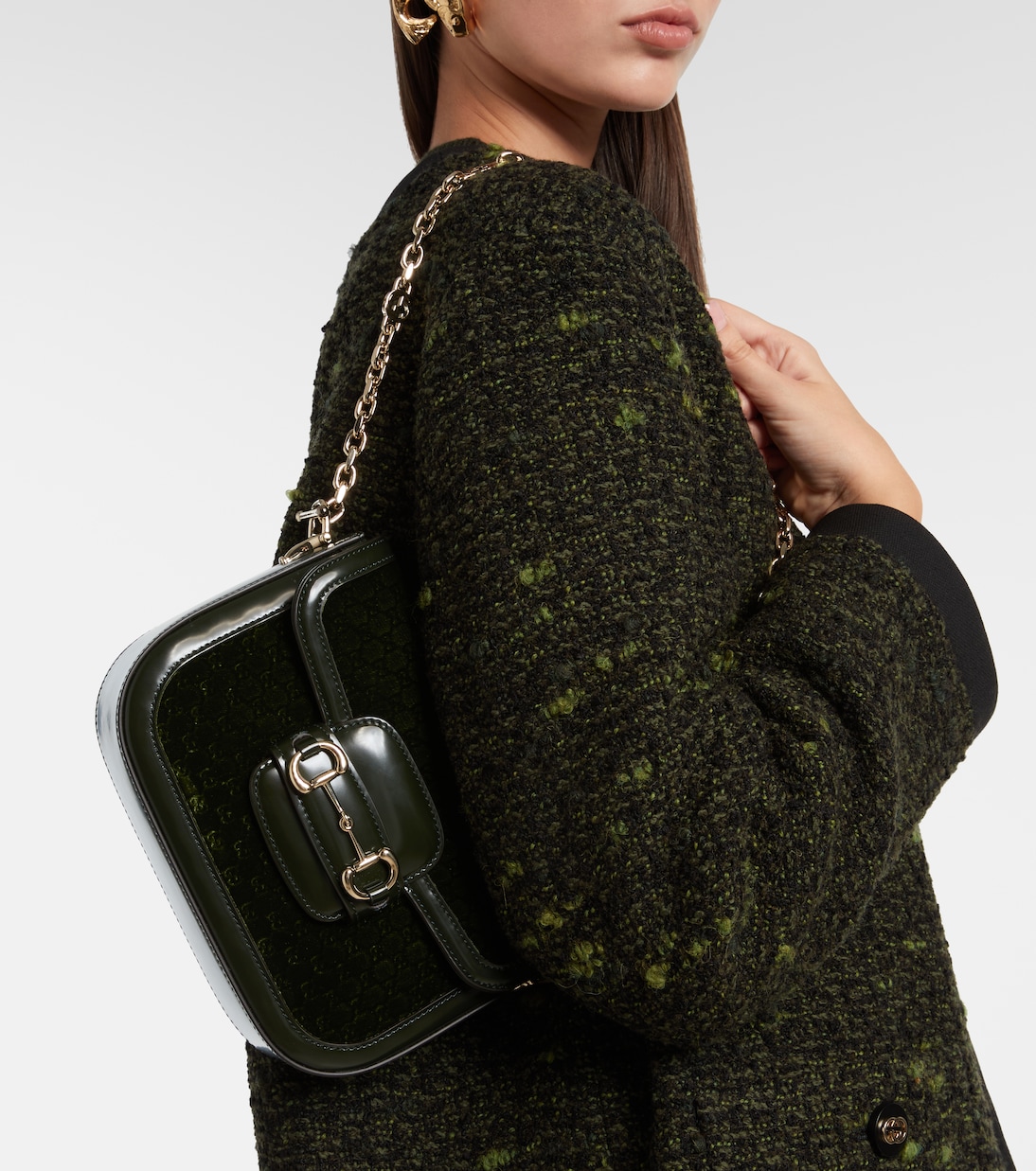 Gucci Horsebit 1955 Small velvet shoulder bag | Gucci
