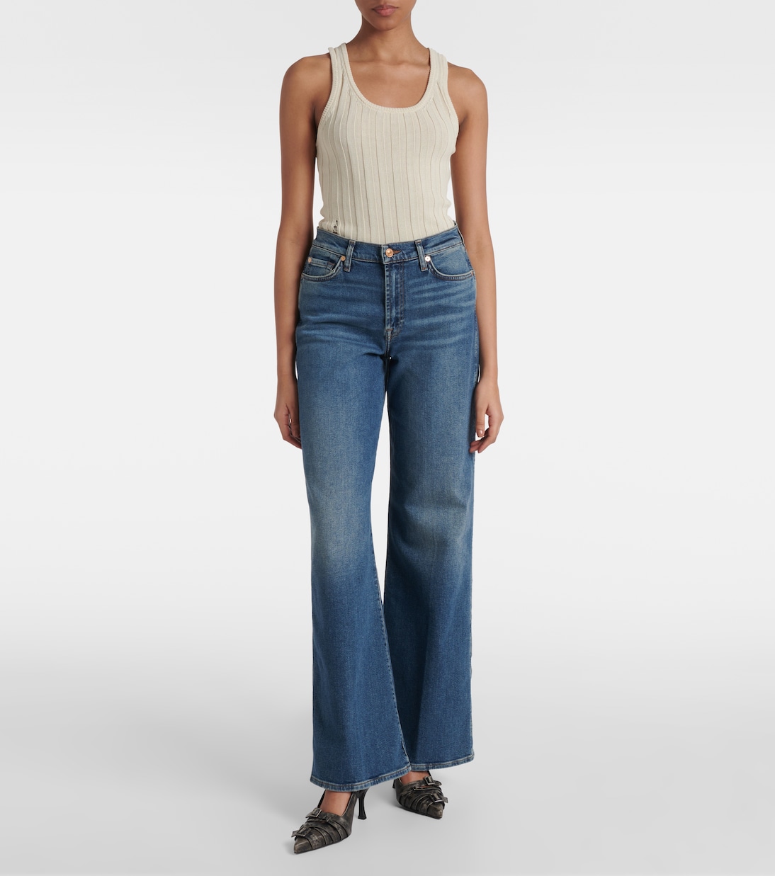 Lotta high-rise wide-leg jeans | 7 For All Mankind