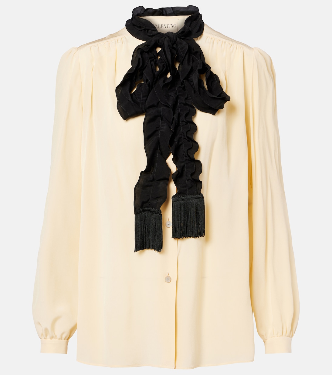 Ruffled silk crêpe de chine blouse | Valentino