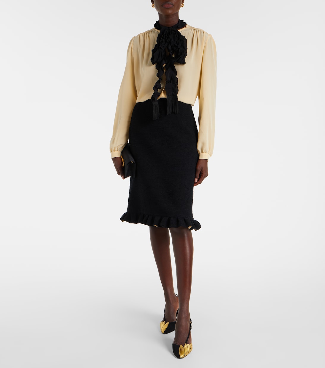 Ruffled silk crêpe de chine blouse | Valentino
