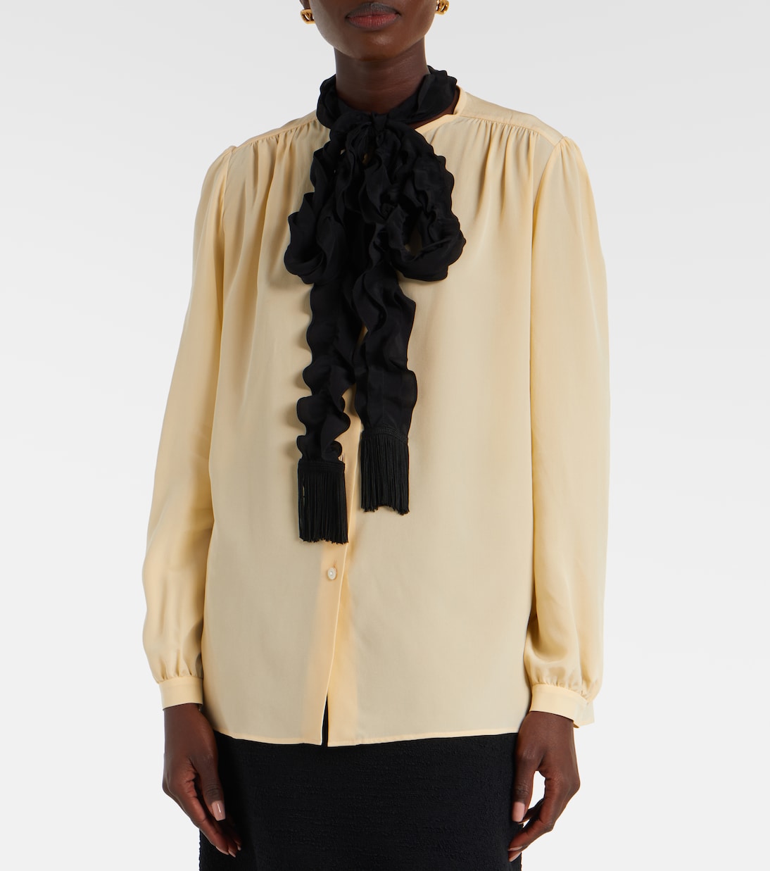 Ruffled silk crêpe de chine blouse | Valentino
