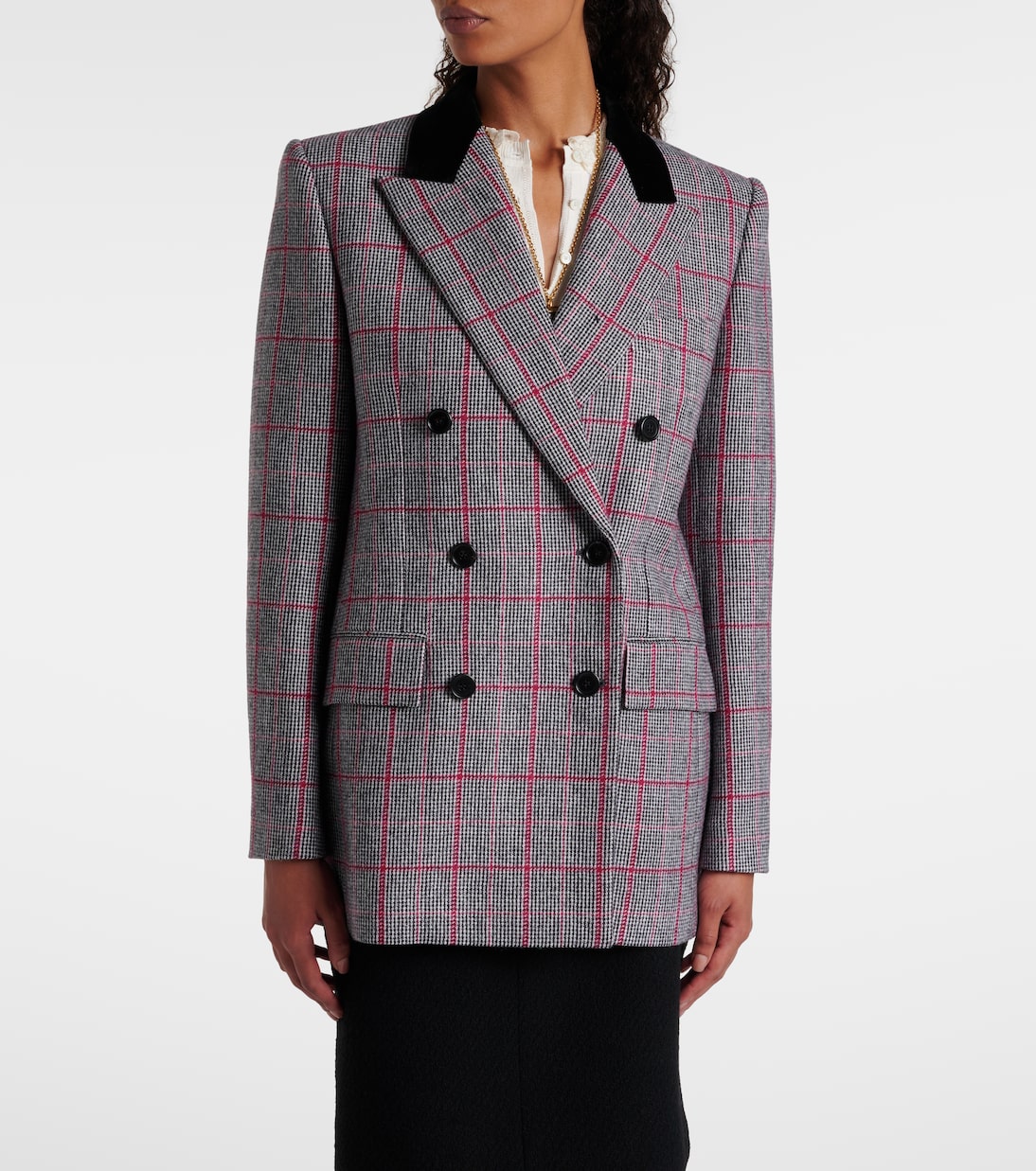 جاكيت من الصوف بمربعات وصفين من الأزرار | Chloé