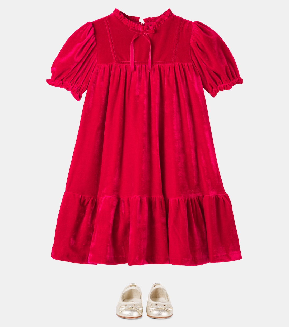 Bow-detail gathered dress | Patachou