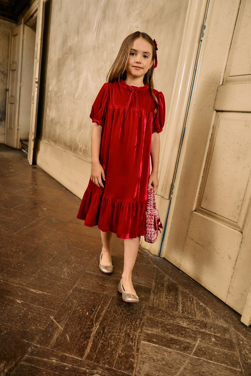 Bow-detail gathered dress | Patachou