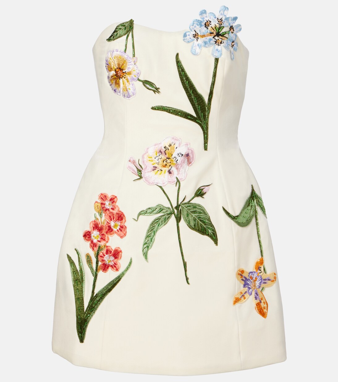 Robe Rosario brodée en velours  | Leo Lin