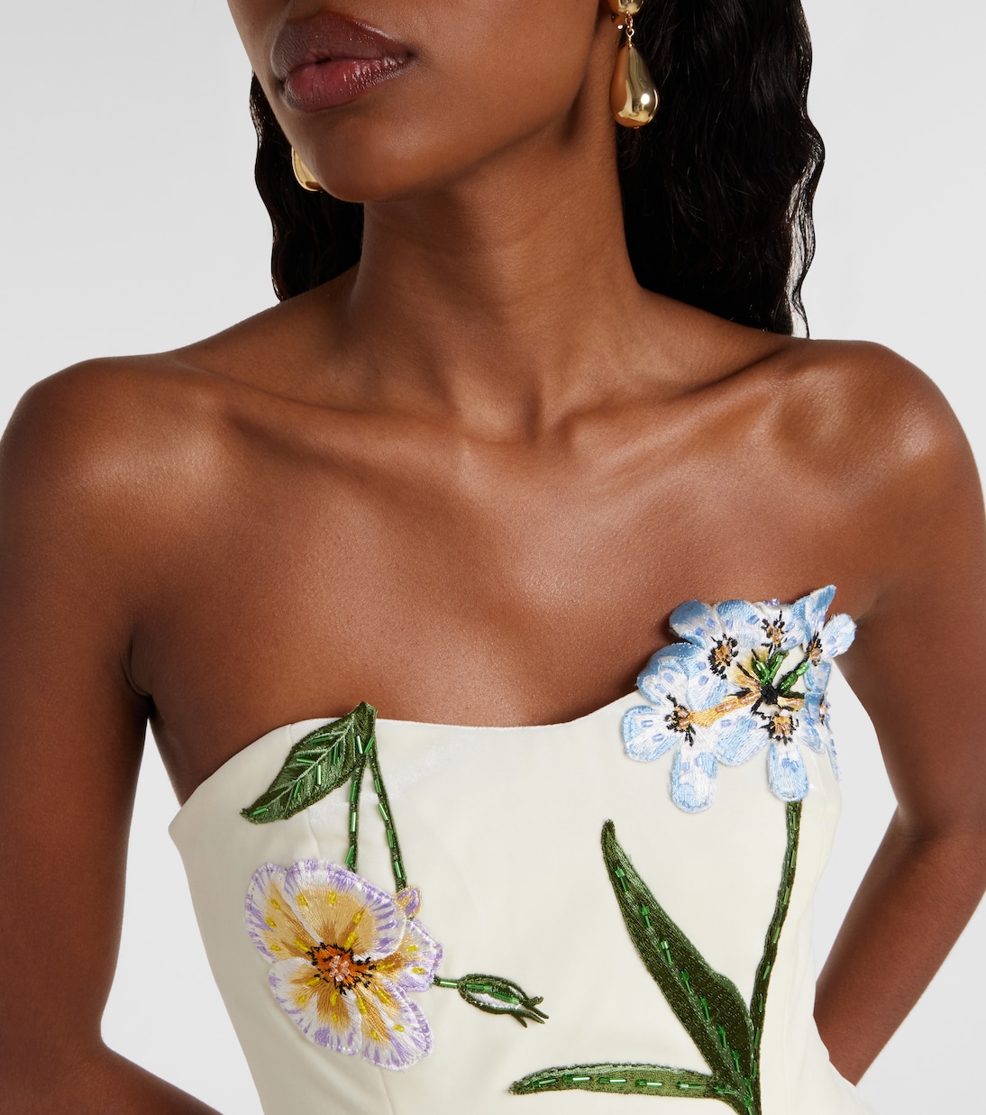 Robe Rosario brodée en velours  | Leo Lin