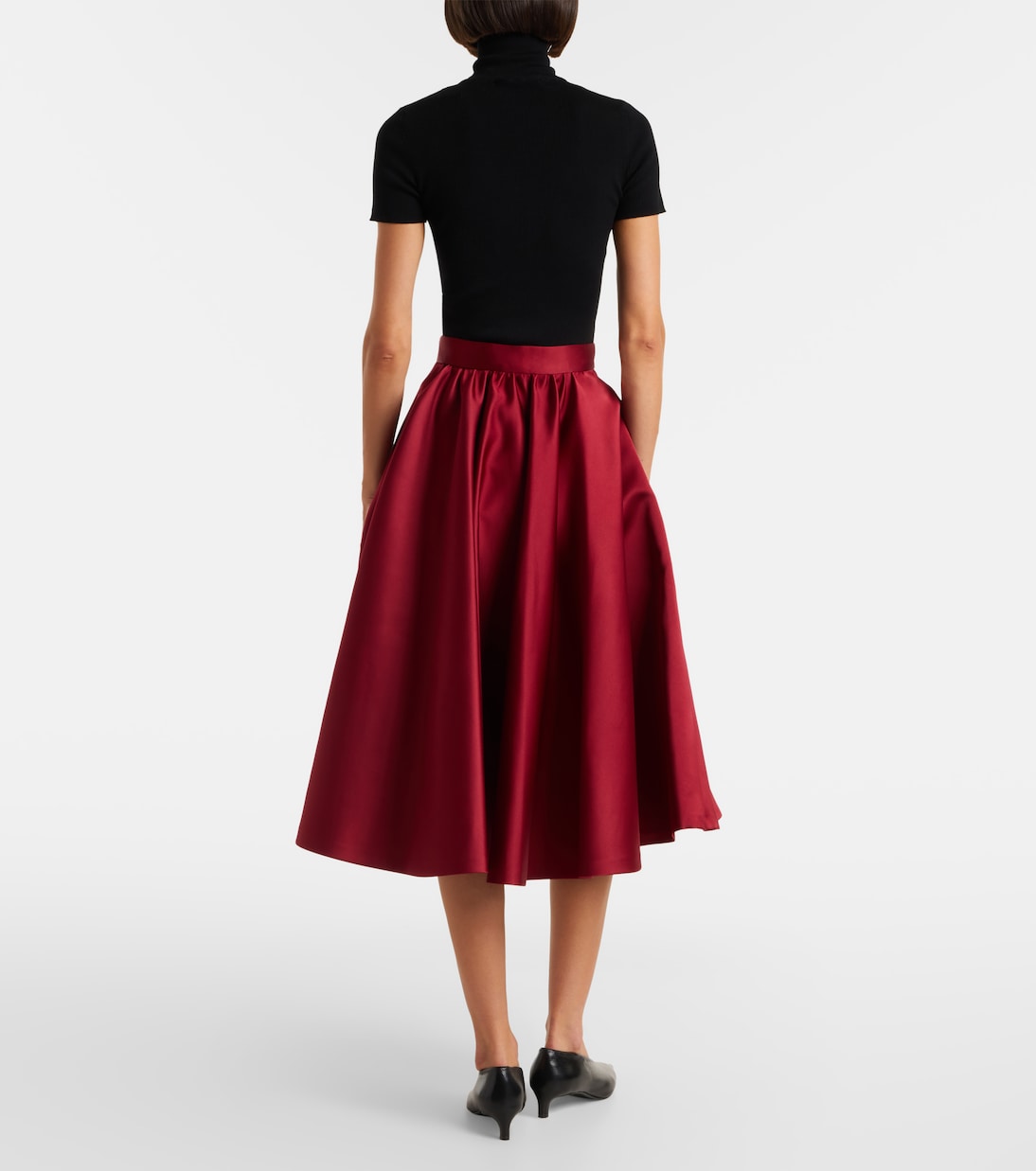 Farneto duchess satin midi skirt | Max Mara