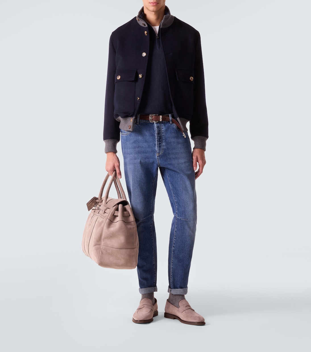 Loafers aus Veloursleder | Brunello Cucinelli