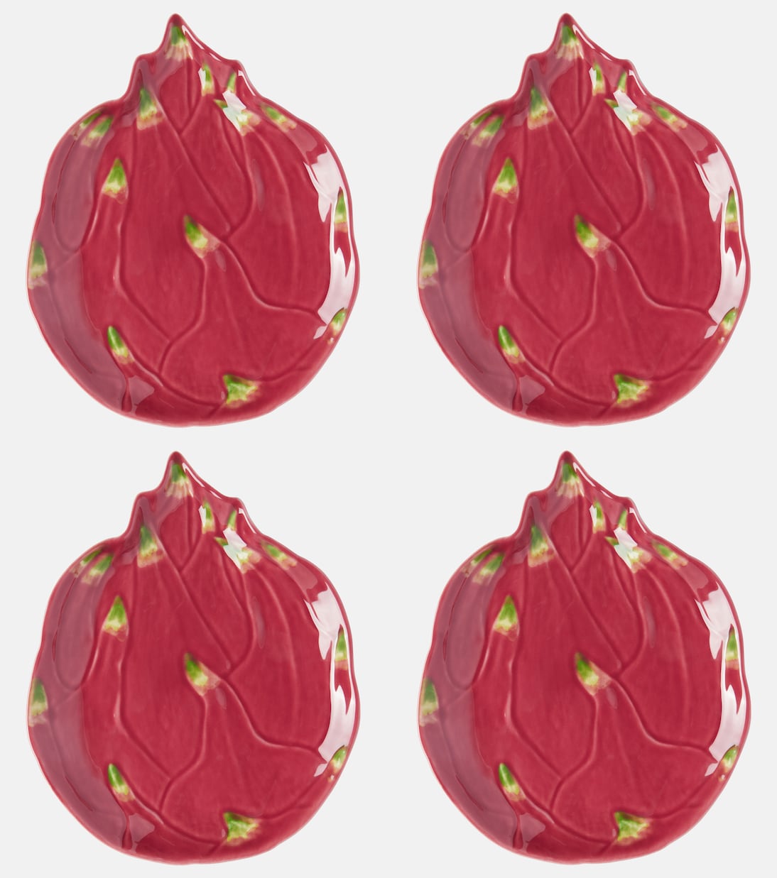 Tropical Fruits Pitaya set of 4 earthenware dessert plates  | Bordallo Pinheiro