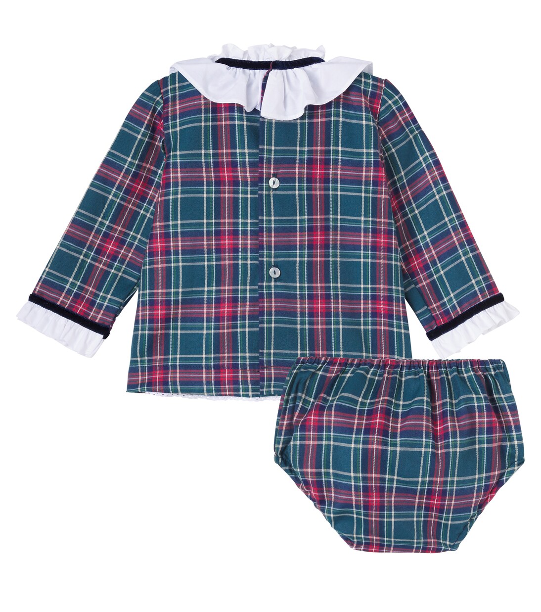 Baby Flora cotton-blend dress and bloomers set | La Coqueta