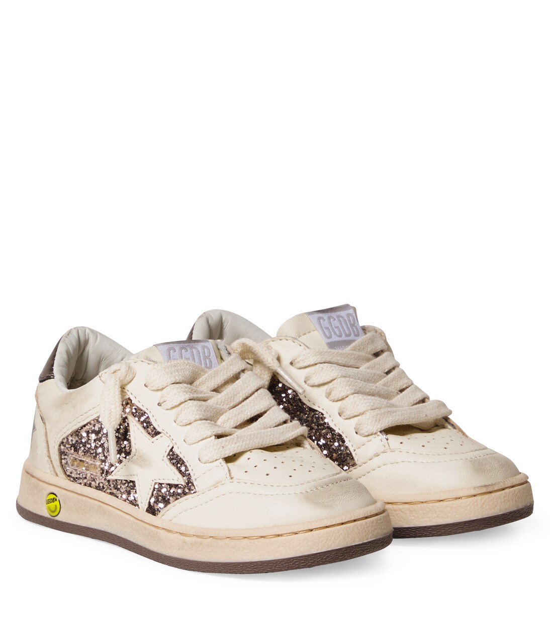 Ball Star glitter leather sneakers | Golden Goose Kids