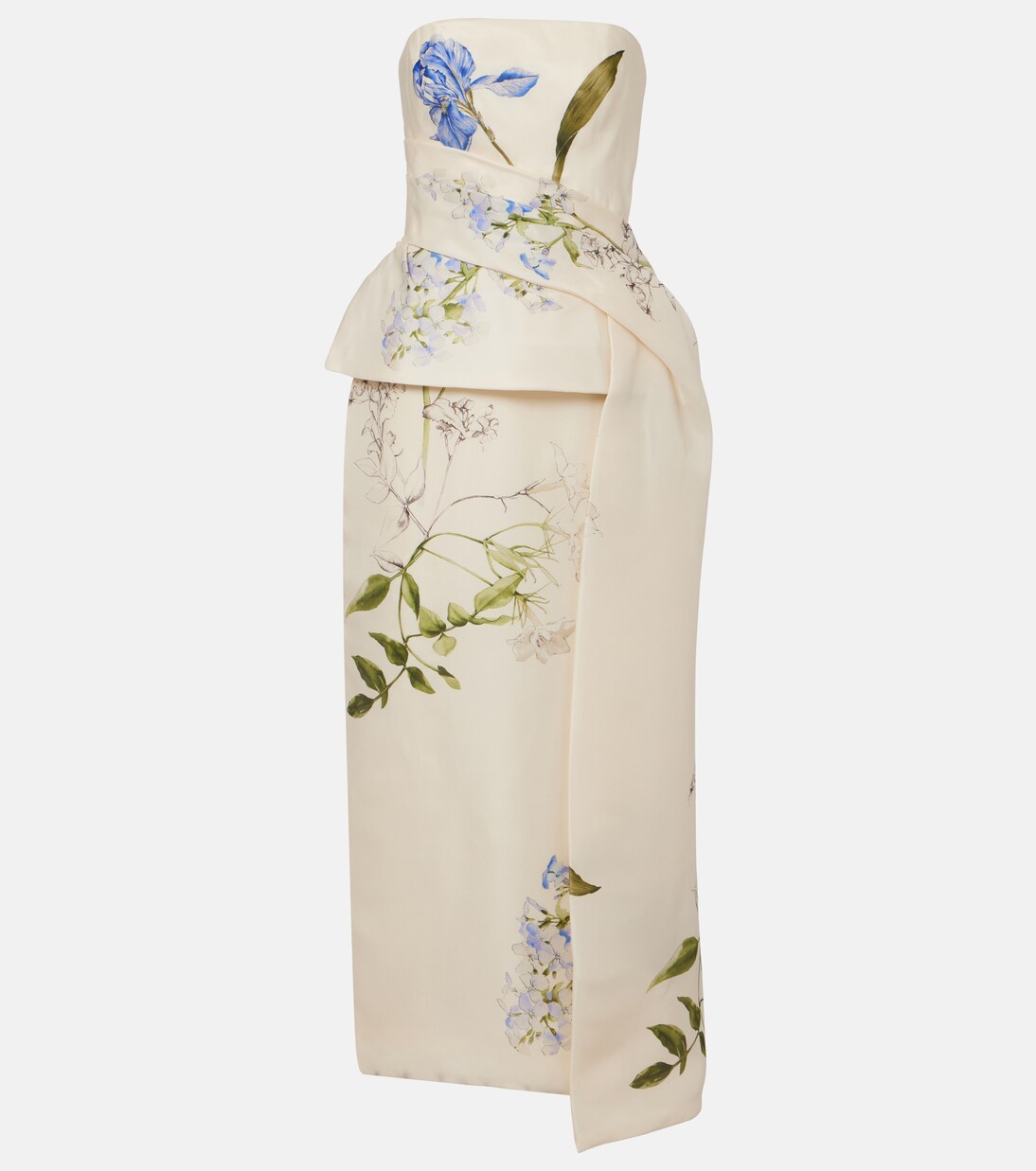 Draped floral silk cocktail dress | Monique Lhuillier