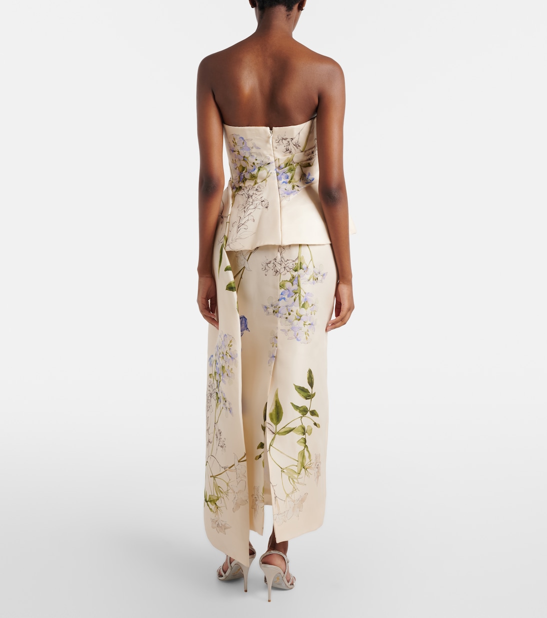 Draped floral silk cocktail dress | Monique Lhuillier