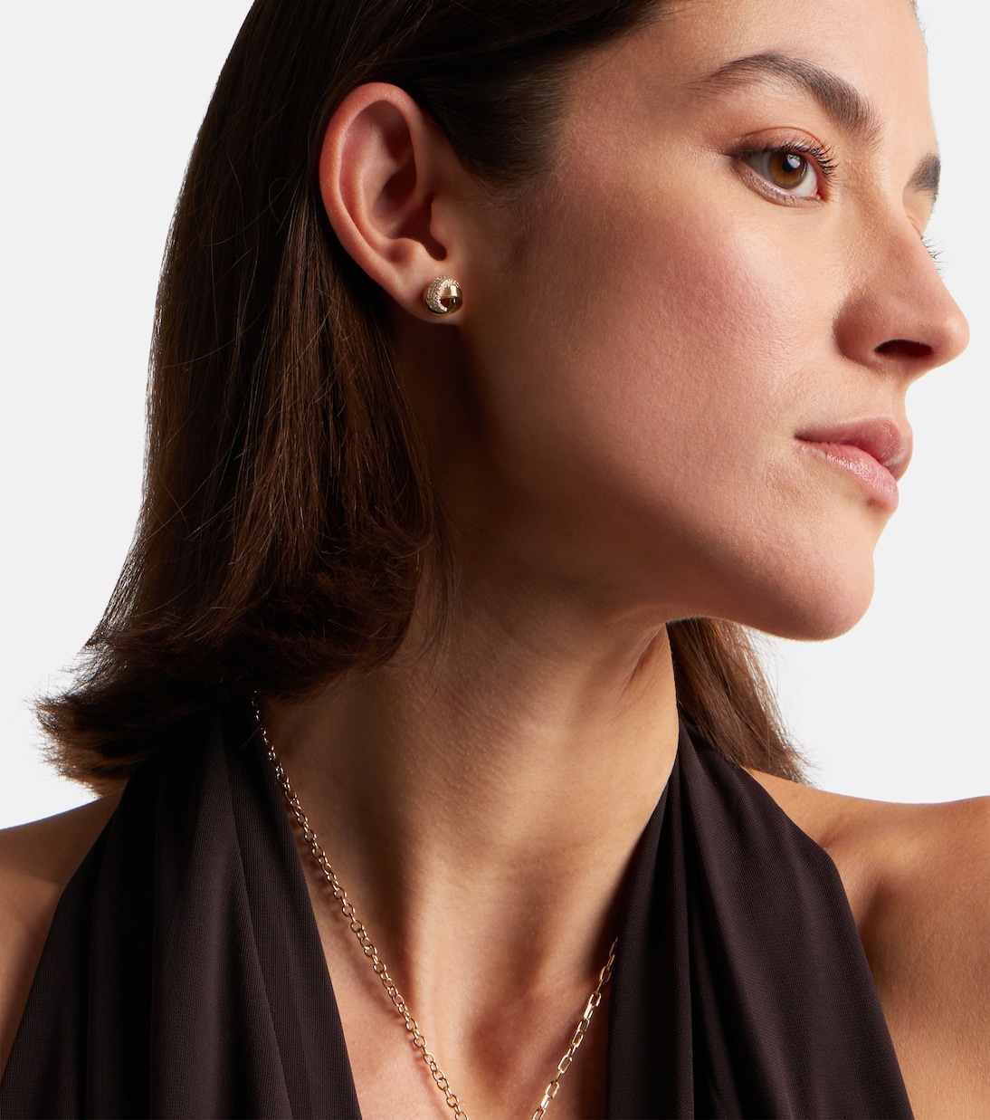 Orecchini Tri-Link in oro 14kt con diamanti | Sydney Evan