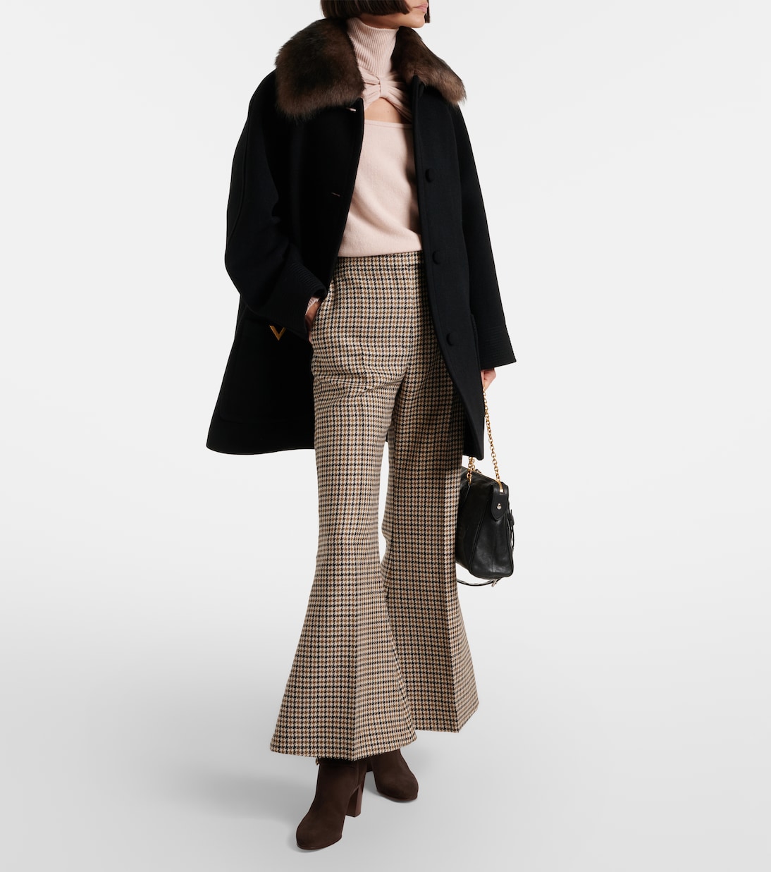 Cutout gathered virgin wool turtleneck sweater | Valentino