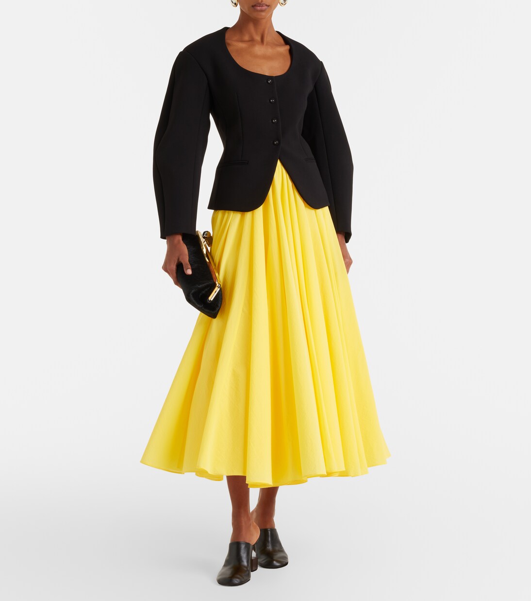 Paysan asymmetric cotton-blend midi skirt | Jacquemus