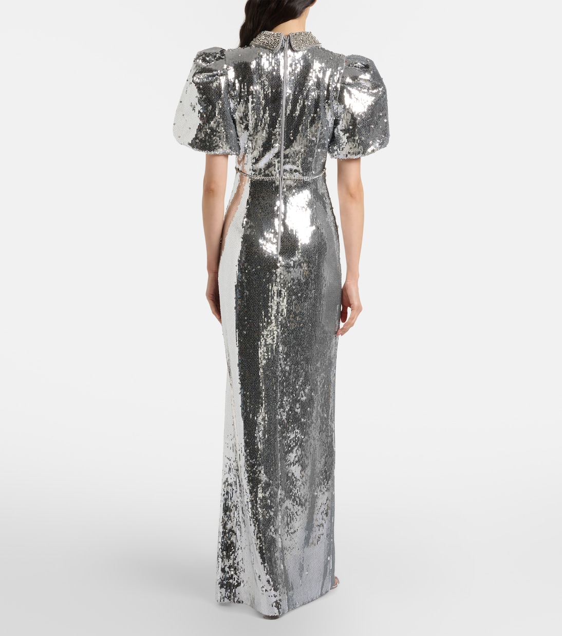 Olympia 시퀸 퍼프 슬리브 이브닝 가운 | Rebecca Vallance