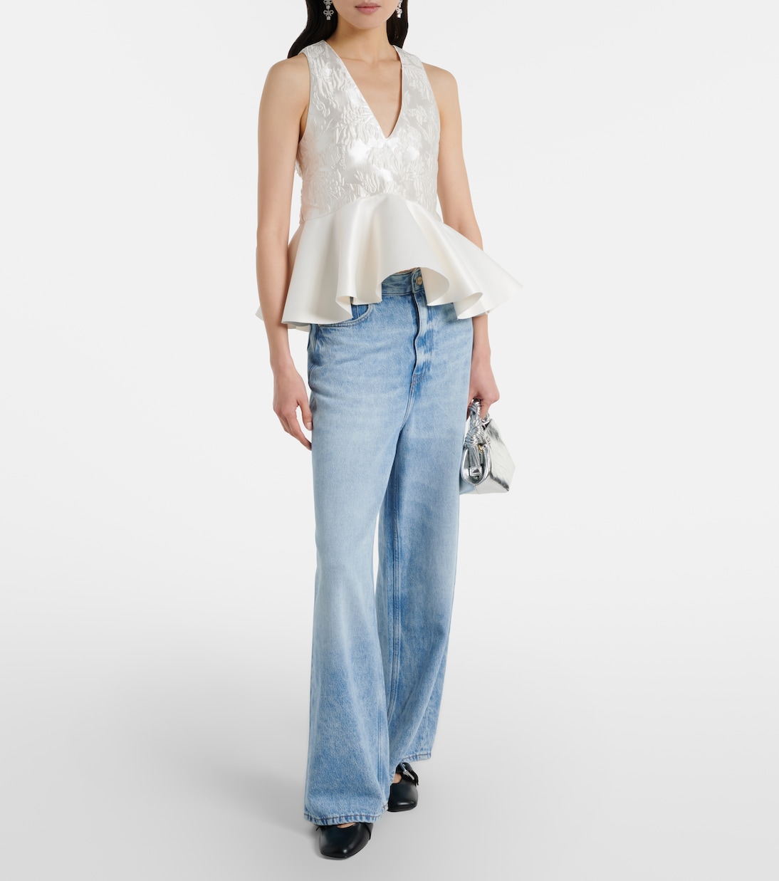 Top aus Satin-Cloqué | Ganni