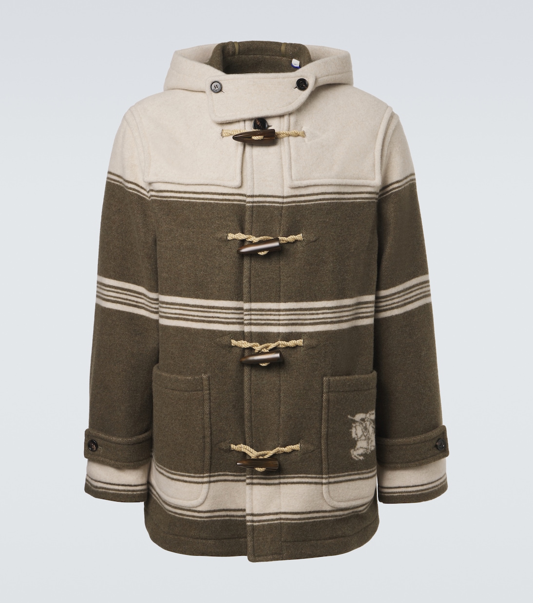 Striped wool and cotton-blend duffel coat | Burberry