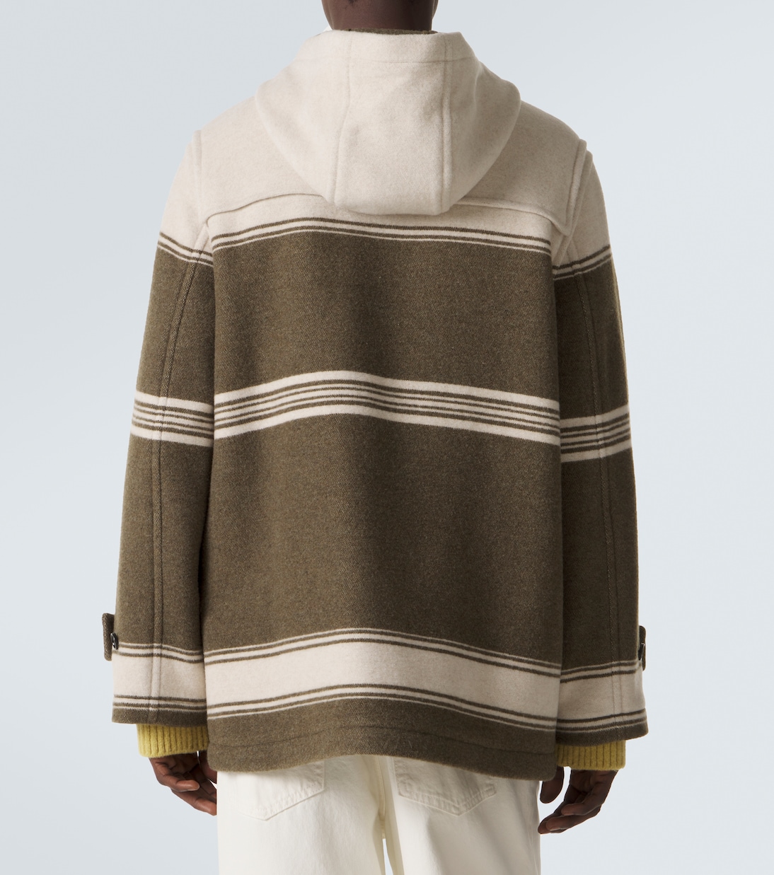 Striped wool and cotton-blend duffel coat | Burberry