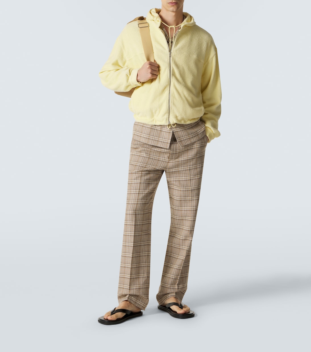 Cotton-blend pile zip-up hoodie | Auralee