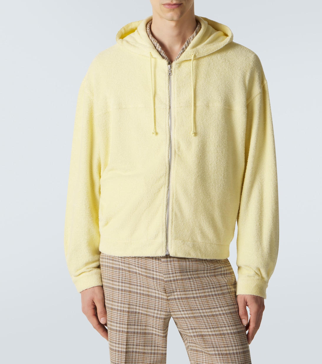 Cotton-blend pile zip-up hoodie | Auralee