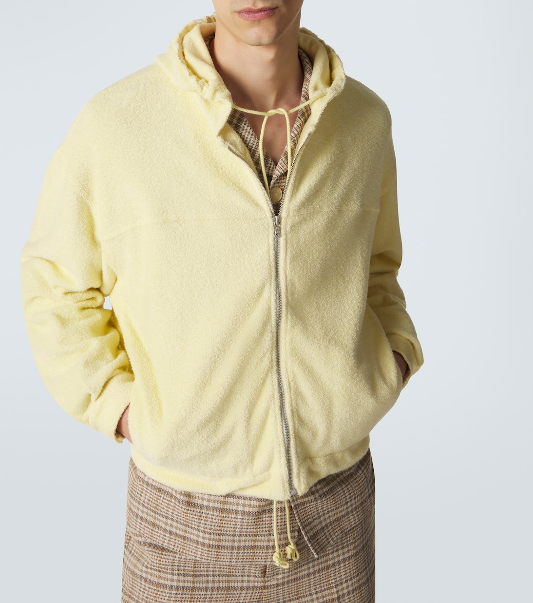 Cotton-blend pile zip-up hoodie | Auralee