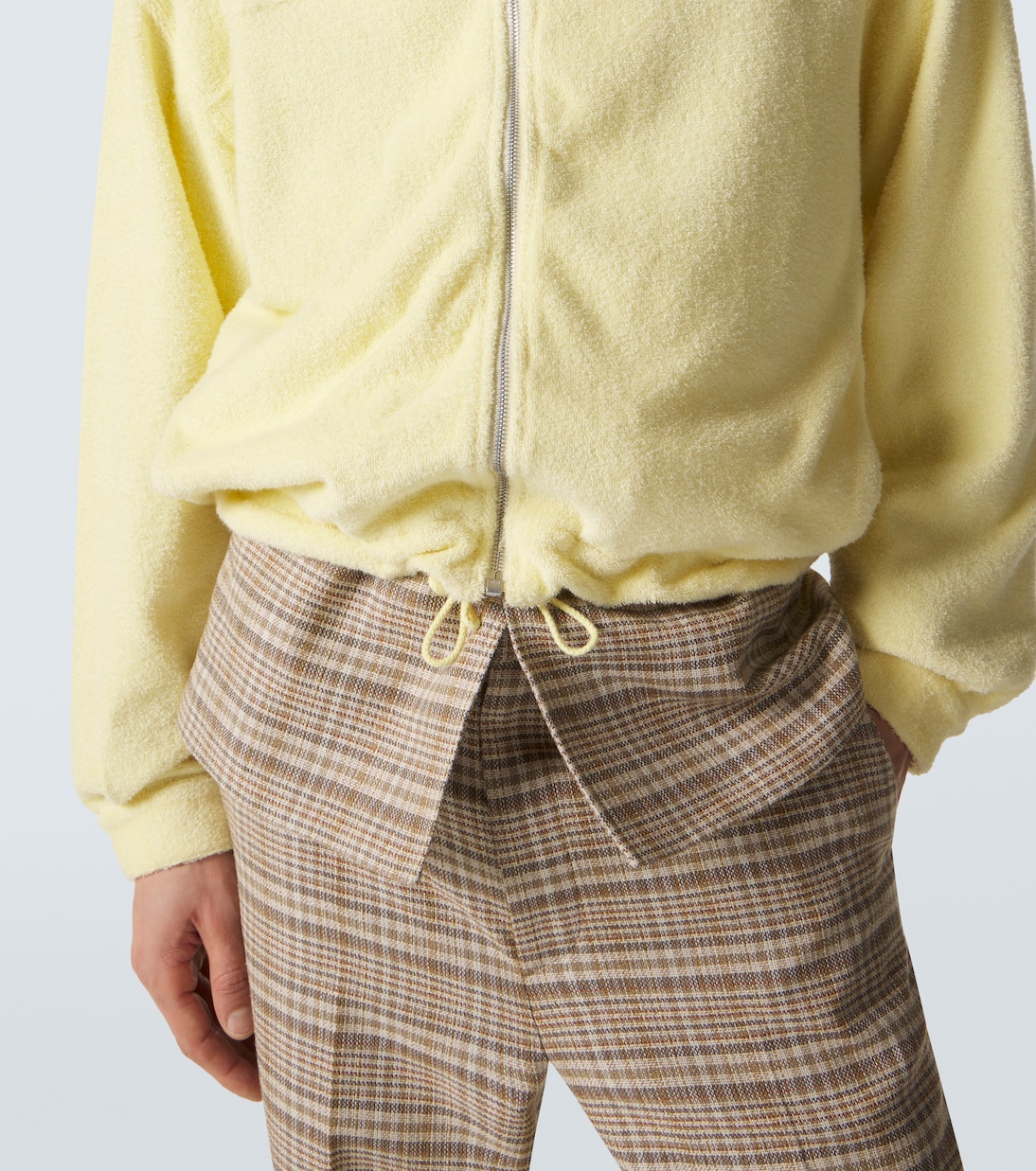 Cotton-blend pile zip-up hoodie | Auralee