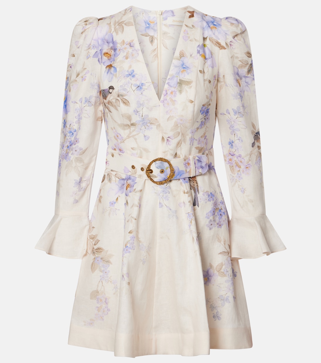 Luna floral linen minidress | Zimmermann