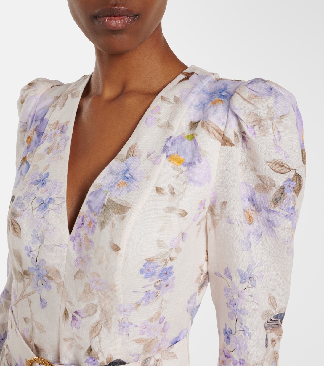 Luna floral linen minidress | Zimmermann