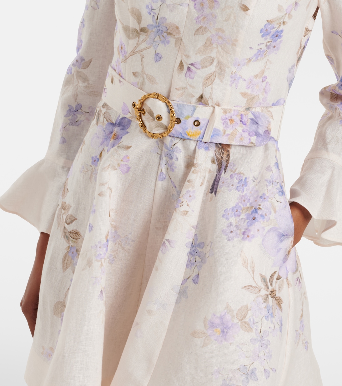 Luna floral linen minidress | Zimmermann