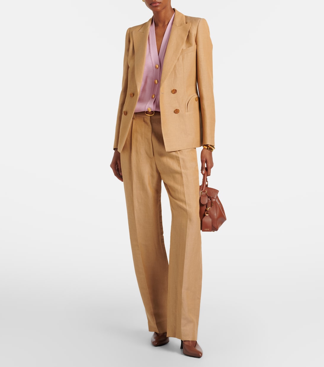 Fox linen-blend straight pants | Blazé Milano