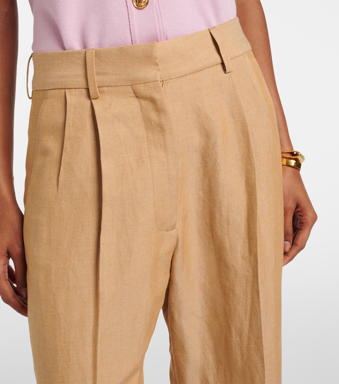Fox linen-blend straight pants | Blazé Milano