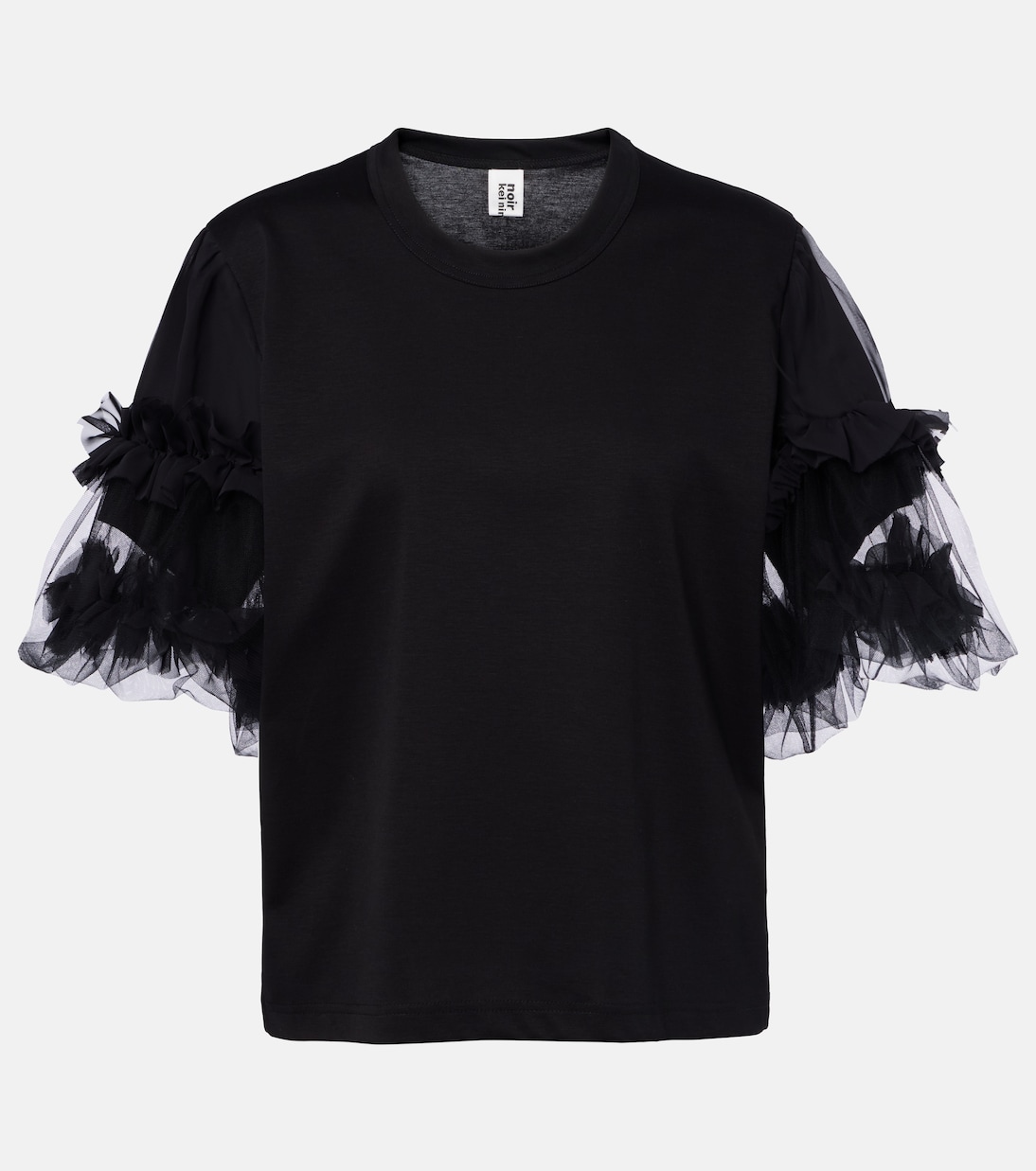 Camiseta de algodón con tul | Noir Kei Ninomiya