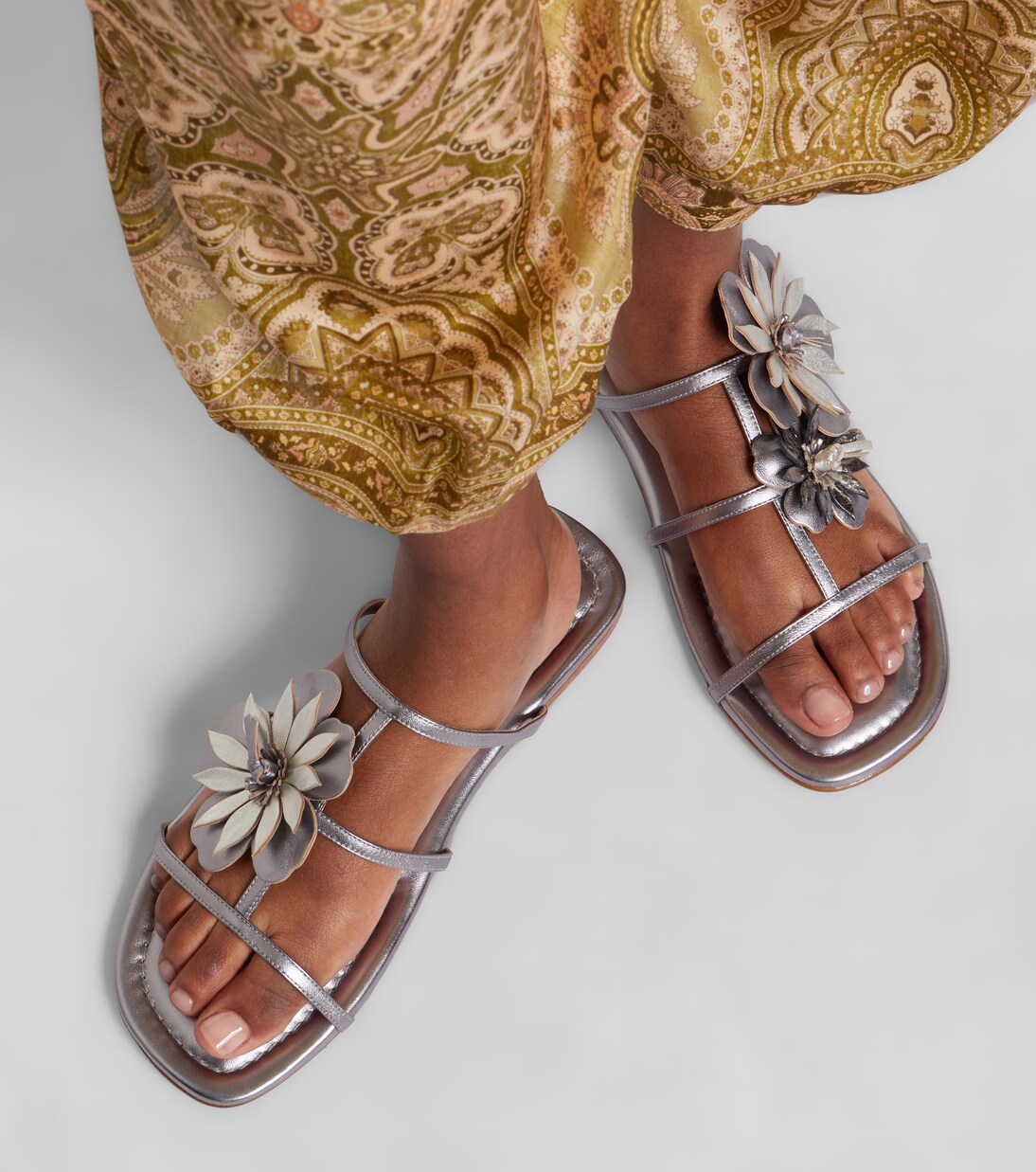Sandalen aus Metallic-Leder | Zimmermann