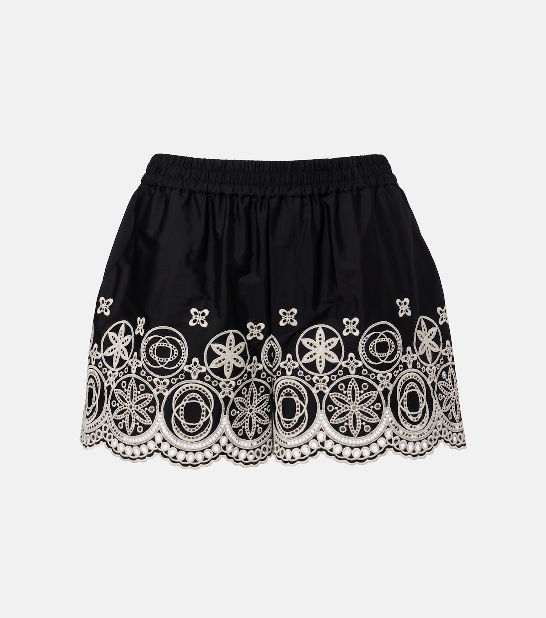 Pull-Up embroidered cotton shorts | La DoubleJ