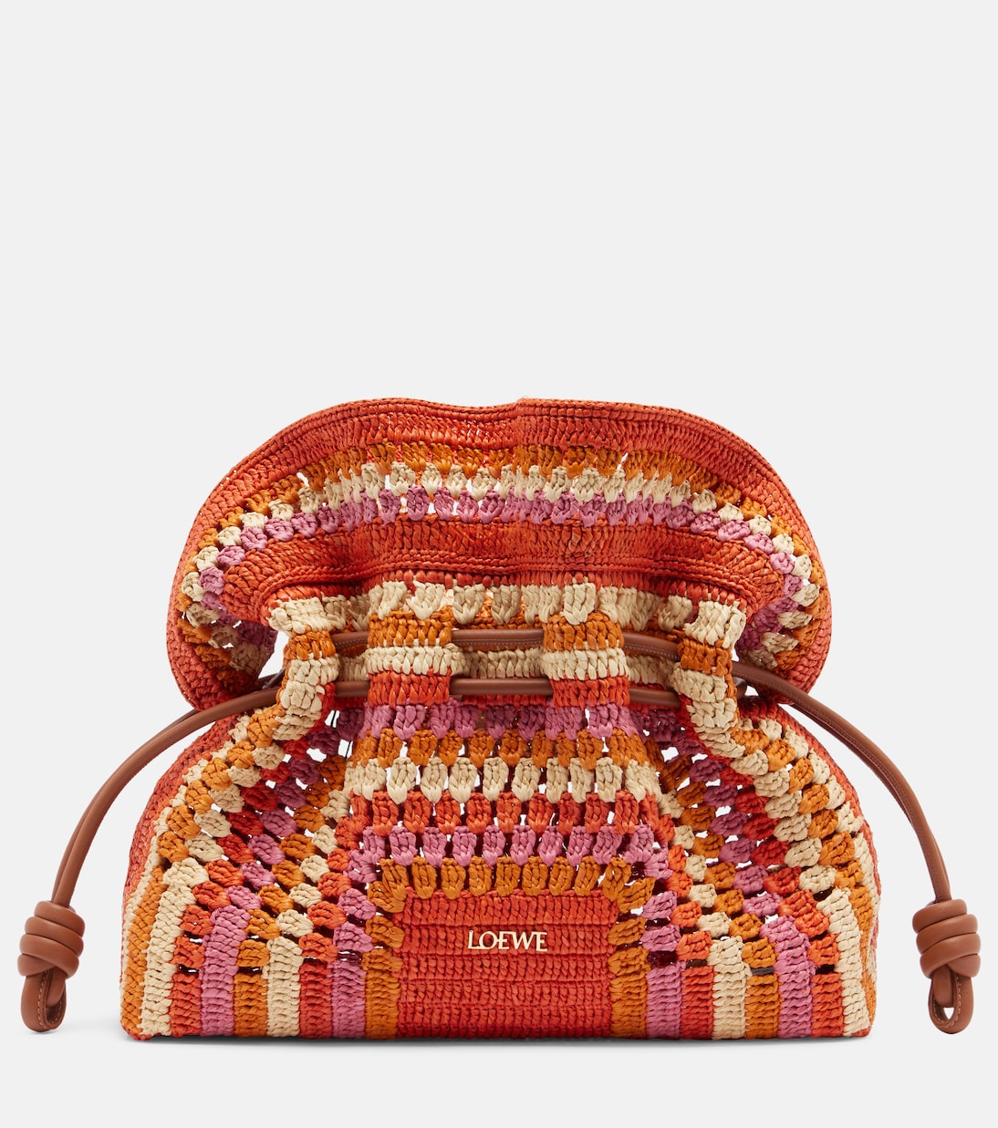 Clutch Flamenco Medium de rafia | Loewe
