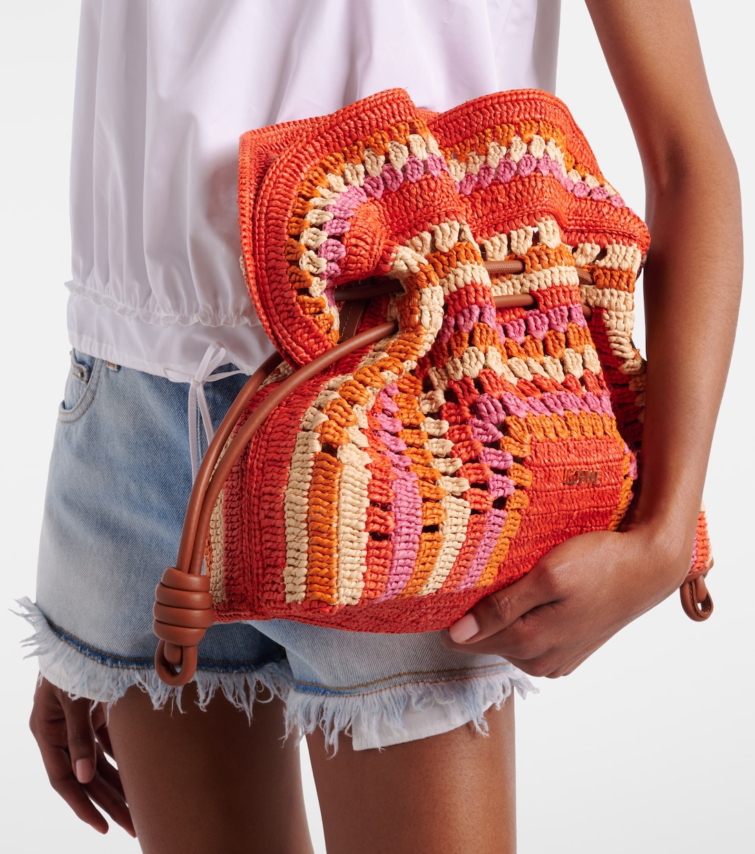 Clutch Flamenco Medium de rafia | Loewe