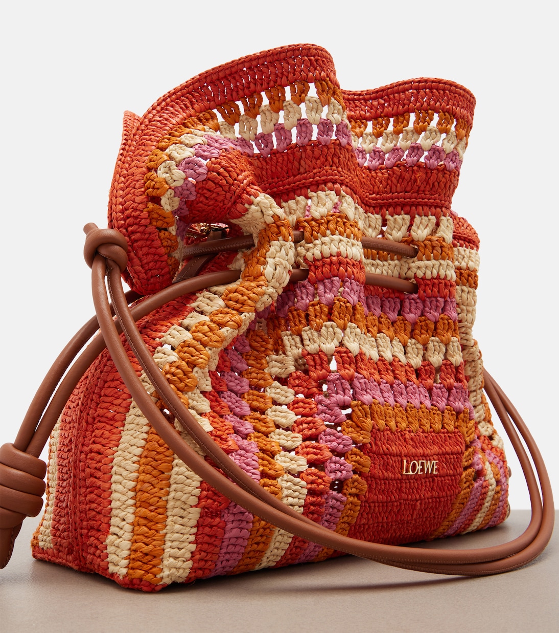 Clutch Flamenco Medium de rafia | Loewe