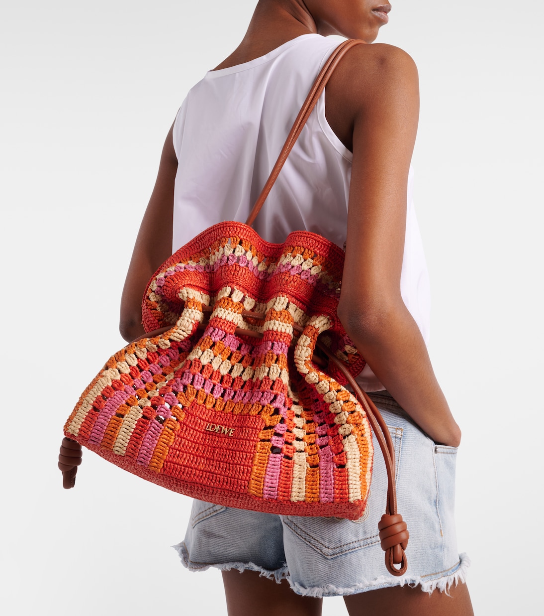 Clutch Flamenco Medium de rafia | Loewe