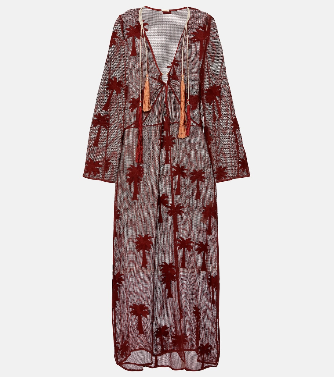 Bestickter Kaftan aus Baumwoll-Mesh | Johanna Ortiz
