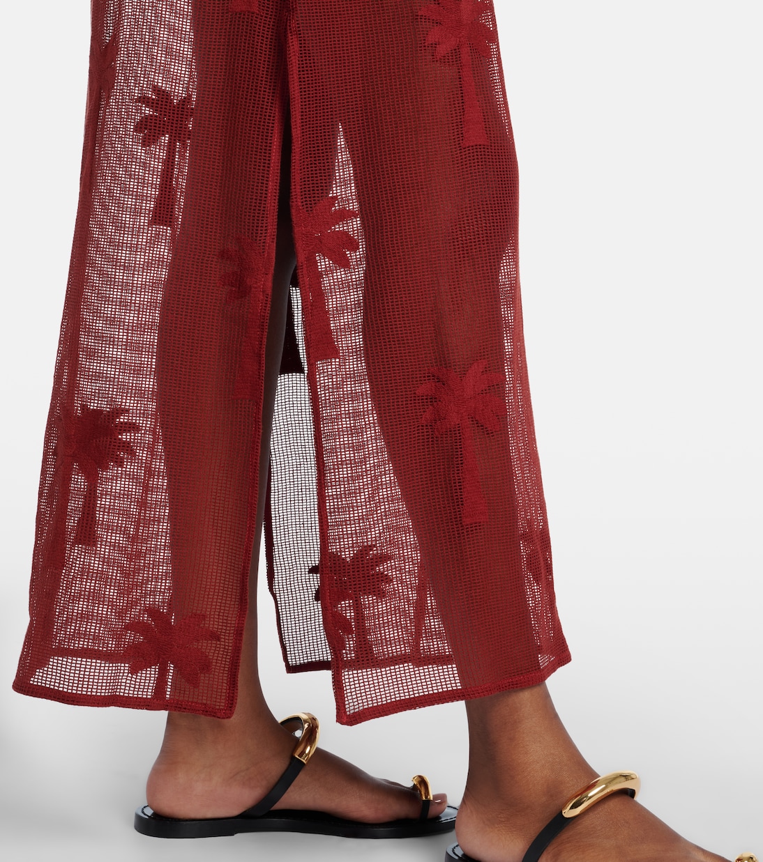 Bestickter Kaftan aus Baumwoll-Mesh | Johanna Ortiz
