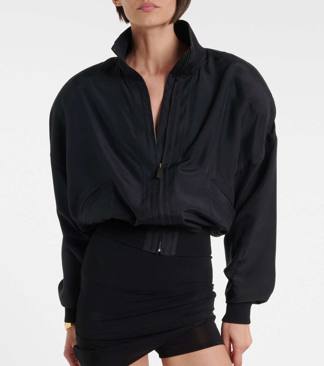 Silk poplin bomber jacket | Gucci