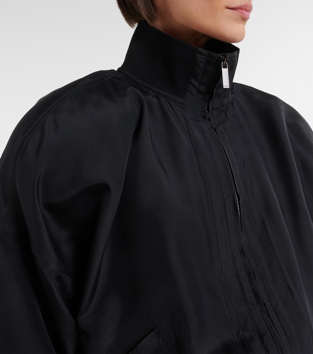Silk poplin bomber jacket | Gucci